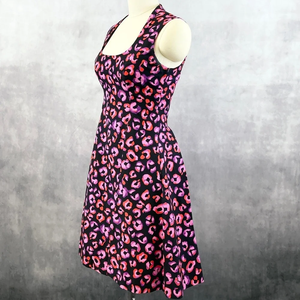 Kate Spade Womens Kimi Dress Size 6 Leopard Fit Flare Preppy Party Going Out
